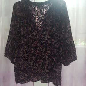 Beautiful orchids print blouse